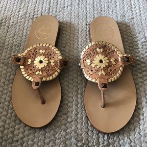 Jack Rogers GEORGICA Cork Gold Leather Sandal